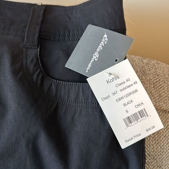 Eddie Bauer Black Skirt Bermuda Skort Stretch Slightly Curvy Regular Size 8 NWT - Picture 9 of 12